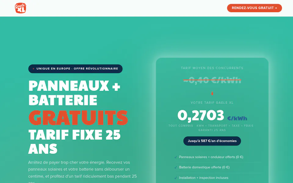Aperçu du site Gaele XL